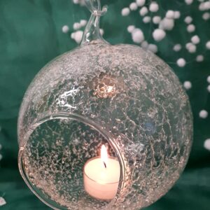 Teelicht-Kugel mit Craquelé-Bröseln